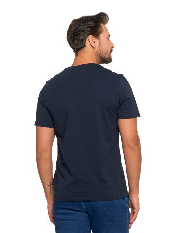 Koszulki, topy, koszule - Koszulka męska T-shirt bawełniany z haftem motocykla GRANATOWY - produkt 3