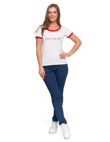 Koszulki i topy - Koszulka damska t-shirt Slim Fit z napisami CZERWONY - produkt 7