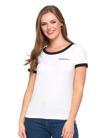 Koszulki i topy - Koszulka damska t-shirt Slim Fit z napisami CZARNY - produkt 1