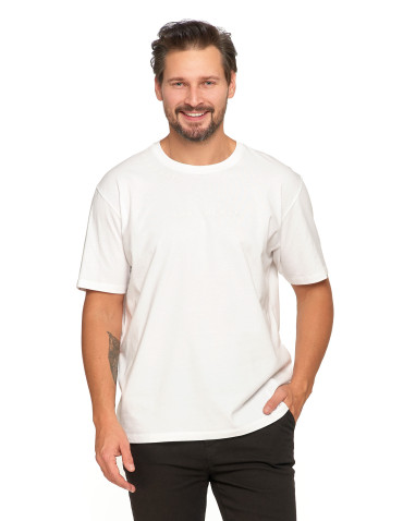 Koszulki, topy, koszule - Bawełniany T-shirt męski oversize BIAŁY - produkt 1