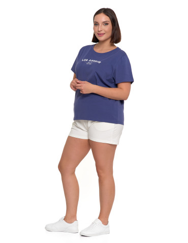 Koszulki i topy - T-shirt damski bawełniany klasyczny z napisem NIEBIESKI - produkt 7