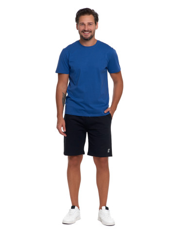 Koszulki, topy, koszule - T-shirt męski bawełniany bez bocznych szwów NIEBIESKI - produkt 5