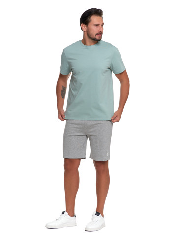 Koszulki, topy, koszule - T-shirt męski bawełniany bez bocznych szwów ZIELONY - produkt 3