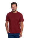T-shirt męski bawełniany bez bocznych szwów BORDOWY