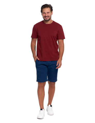 Koszulki, topy, koszule - T-shirt męski bawełniany bez bocznych szwów BORDOWY - produkt 2
