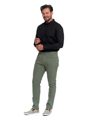 Spodnie - Męskie spodnie chino ZIELONY - produkt 4