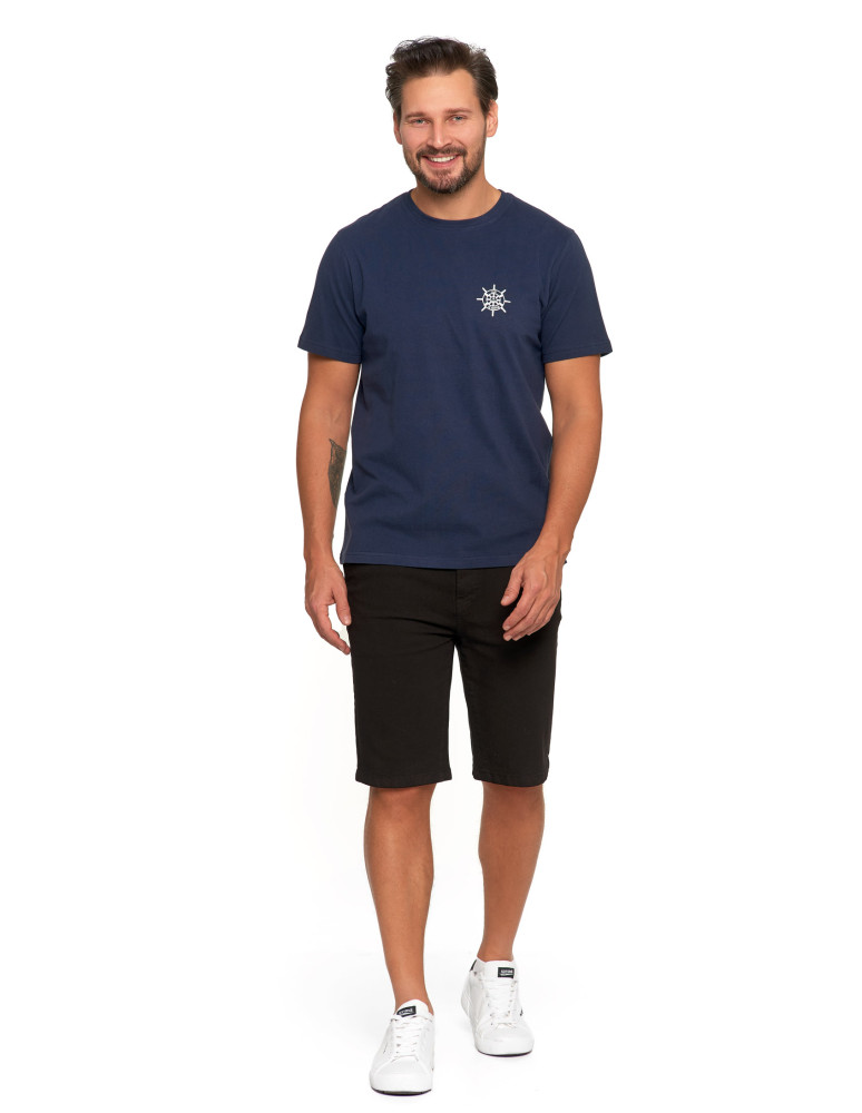 Koszulki, topy, koszule - T-shirt męski bawełniany z marynistycznym motywem GRANATOWY - produkt moraj.pl 4