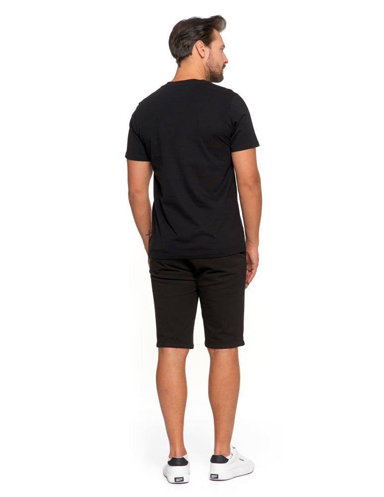 Koszulki, topy, koszule - T-shirt męski bawełniany z nadrukiem CZARNY - produkt moraj.pl 3