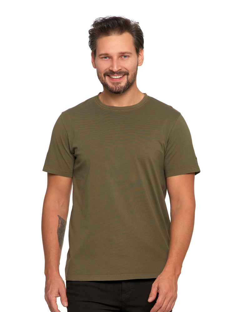 Koszulki, topy, koszule - Koszulka męska klasyczna vintage z haftem KHAKI - produkt moraj.pl 1
