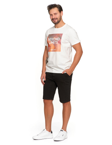 Koszulki, topy, koszule - Koszulka męska T-shirt bawełniany z nadrukiem BIAŁY - produkt 2