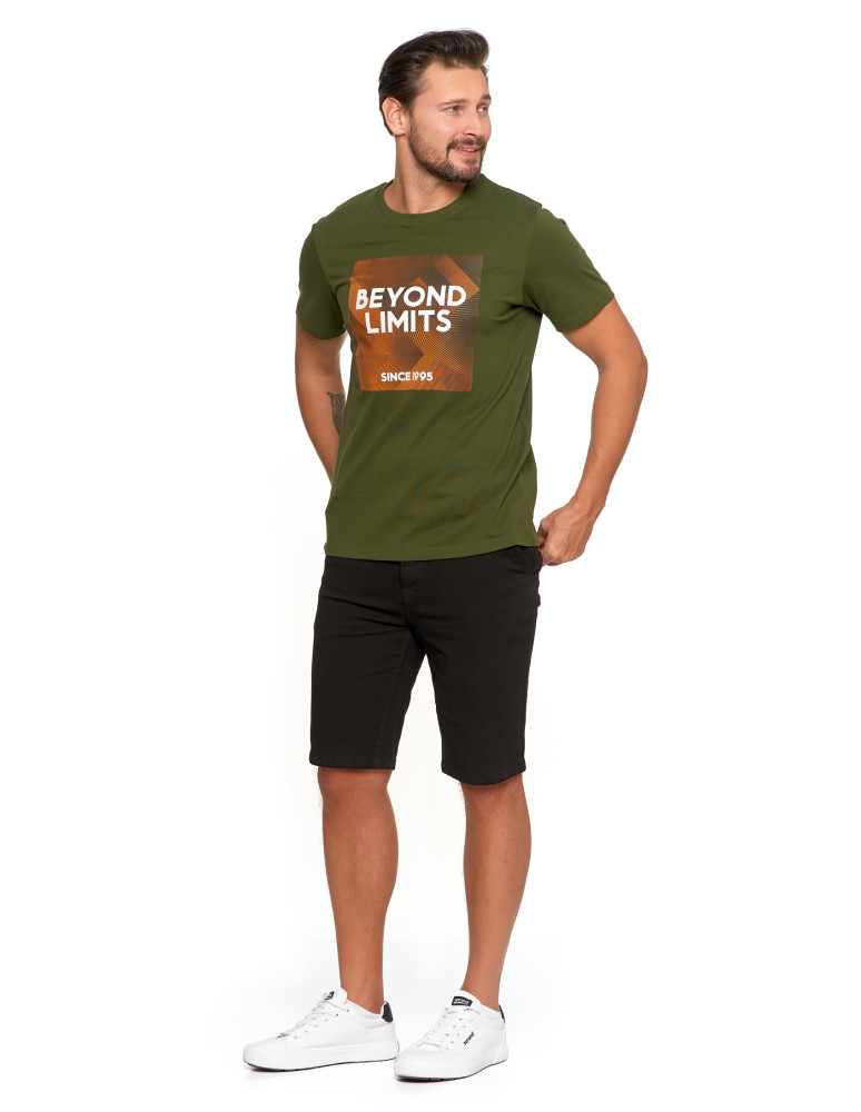 Koszulki, topy, koszule - Koszulka męska T-shirt bawełniany z nadrukiem KHAKI - produkt moraj.pl 2