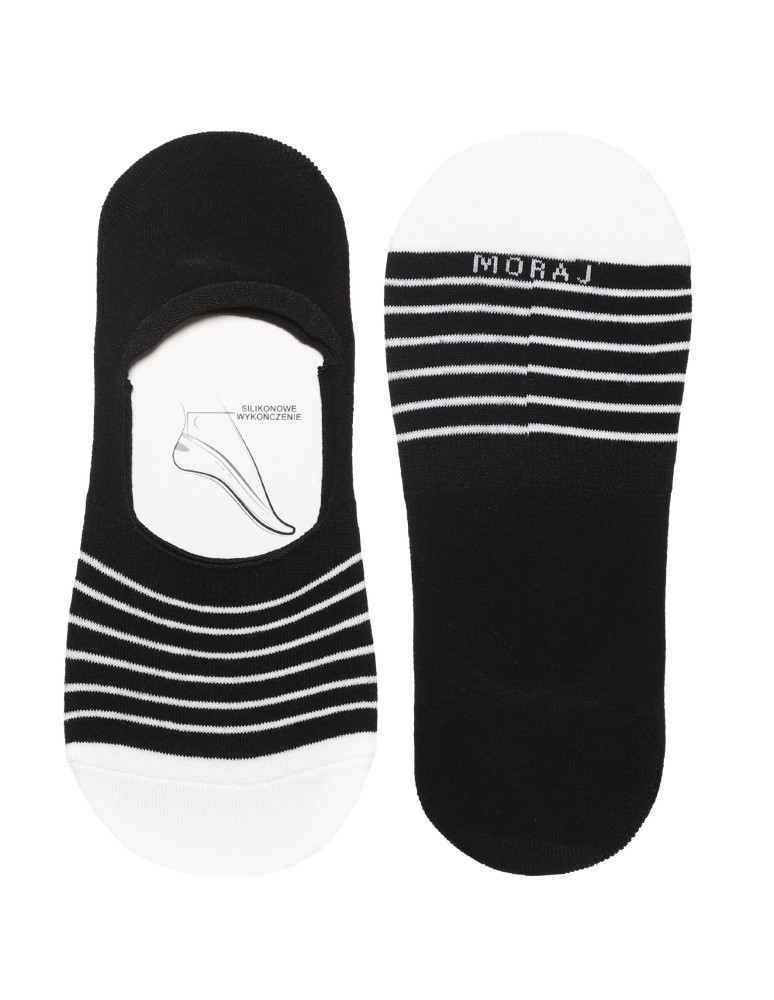 Niskie stopki - Niskie skarpetki damskie stopki w paski 3-pak CZARNY - produkt moraj.pl 4