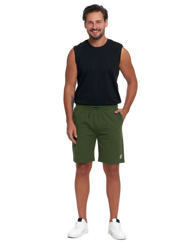 Szorty - Męskie spodenki dresowe krótkie KHAKI - produkt 4
