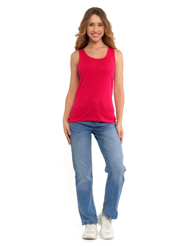 Koszulki i topy - Koszulka damska na ramiączkach Tank-Top bawełniana Plus Size FUKSJA - produkt 4