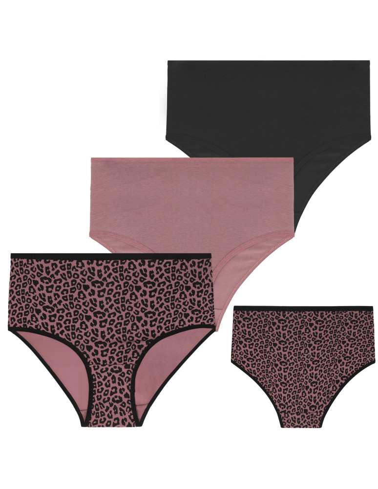 Figi - Majtki damskie figi maxi bikini z bawełny Plus Size 3-pak WIELOKOLOROWY - produkt moraj.pl 1