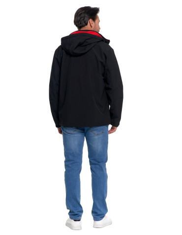 Odzież wierzchnia - Kurtka męska softshell wodoodporna z odpinanym kapturem CZARNY - produkt 5