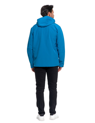 Odzież wierzchnia - Kurtka męska softshell wodoodporna z odpinanym kapturem NIEBIESKI - produkt 9