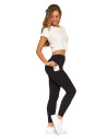 Legginsy damskie z wysokim stanem funkcyjne CZARNY