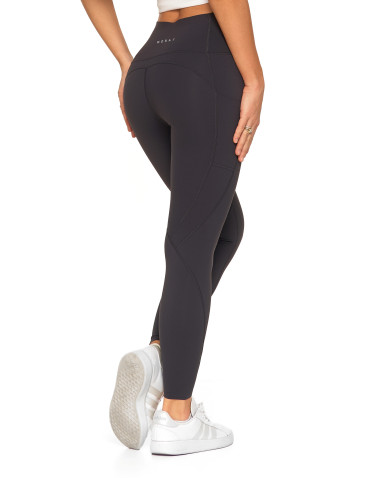 Legginsy - Legginsy damskie z wysokim stanem funkcyjne GRAFIT - produkt 7