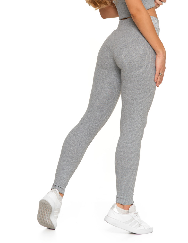 Legginsy - Legginsy damskie bawełniane z szeroką gumą w pasie SZARY - produkt moraj.pl 12