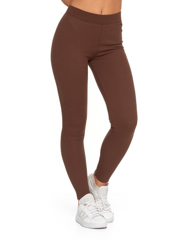 Legginsy - Legginsy damskie bawełniane z szeroką gumą w pasie MOKKA - produkt 10