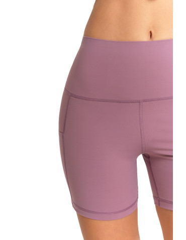 Legginsy - Szorty sportowe damskie z wysokim stanem i kieszeniami RÓŻOWY - produkt 8