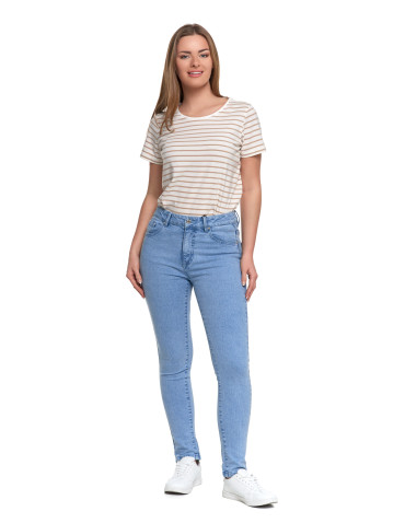 Spodnie - Damskie spodnie skinny jeansowe rurki NIEBIESKI - produkt 1