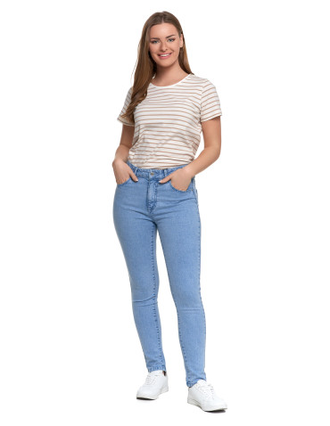 Spodnie - Damskie spodnie skinny jeansowe rurki NIEBIESKI - produkt 5