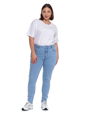 Spodnie - Damskie spodnie skinny jeansowe rurki NIEBIESKI - produkt 6
