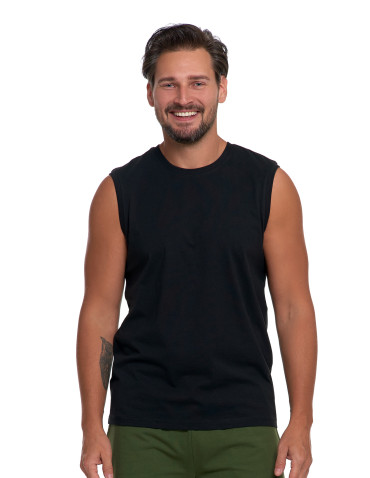 Koszulki, topy, koszule - Koszulka męska tank top bez rękawów CZARNY - produkt 1
