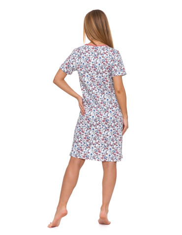 Koszule nocne - Damska koszula nocna Plus Size rozpinana z krótkim rękawem WZÓR 1 - produkt 3