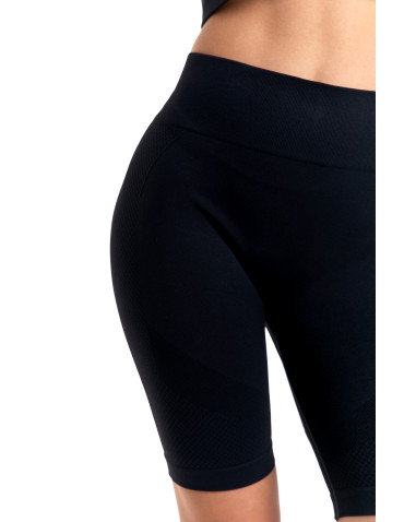 Legginsy - Legginsy bezszwowe damskie kolarki push-up CZARNY - produkt 5