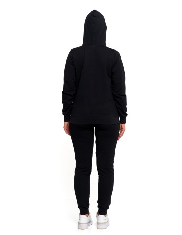 Bluzy - Bluza damska dresowa z kapturem i zamkiem CZARNY - produkt 10