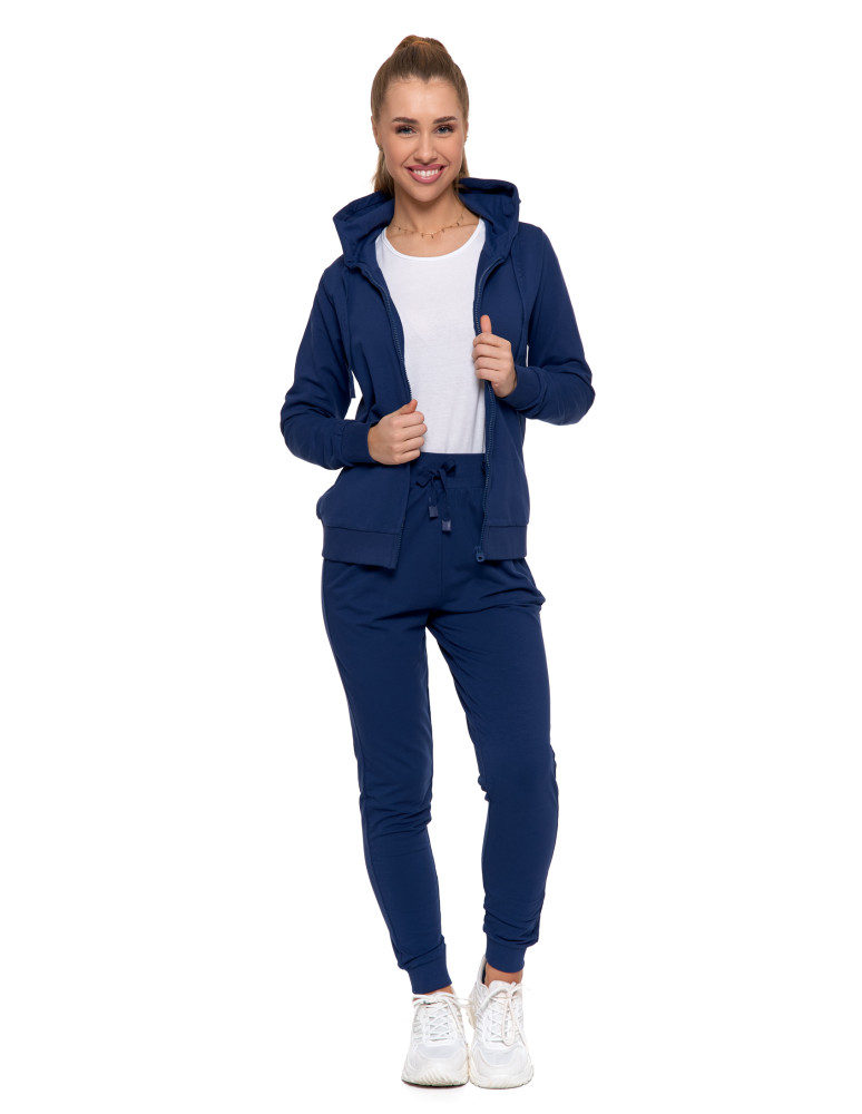 Bluzy - Bluza damska dresowa z kapturem i zamkiem GRANAT - produkt moraj.pl 4