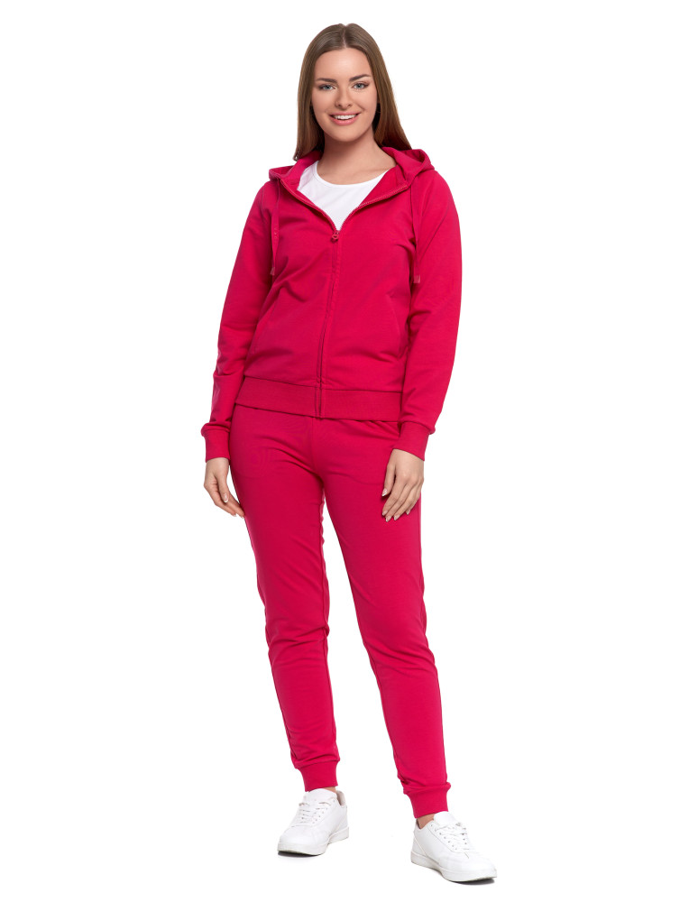 Bluzy - Bluza damska dresowa z kapturem i zamkiem RÓŻOWY - produkt moraj.pl 8