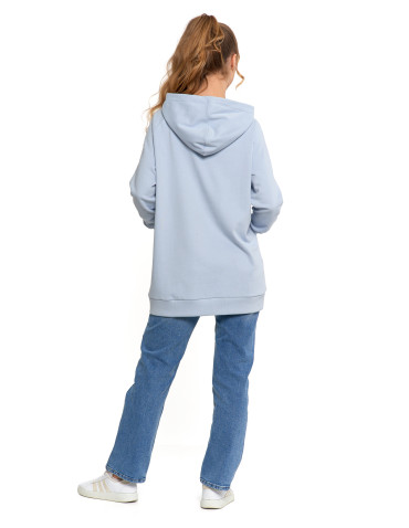 Bluzy - Bluza damska dresowa oversize z kapturem NIEBIESKI - produkt 7