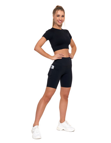 Legginsy - Legginsy kolarki damskie sportowe z kieszeniami CZARNY - produkt 9