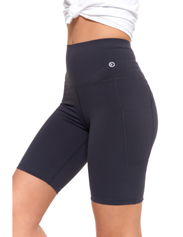 Legginsy - Legginsy kolarki damskie sportowe z kieszeniami GRAFIT - produkt 10