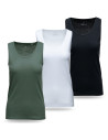 Koszulka tank top damski na ramiączkach 3-pak WIELOKOLOROWY