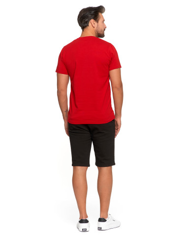 Koszulki, topy, koszule - Koszulka męska T-shirt z nowoczesnym nadrukiem BORDOWY - produkt 3