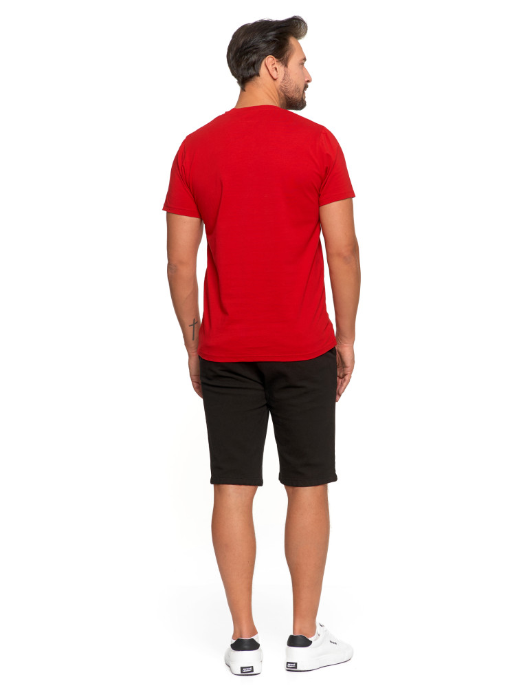 Koszulki, topy, koszule - Koszulka męska T-shirt z nowoczesnym nadrukiem BORDOWY - produkt moraj.pl 3