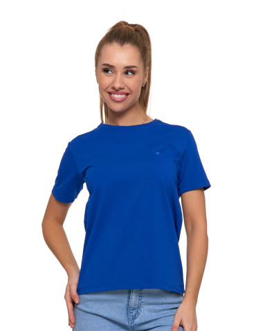 Koszulki i topy - Koszulka damska bawełna Premium T-shirt dekolt okrągły NIEBIESKI - produkt 1