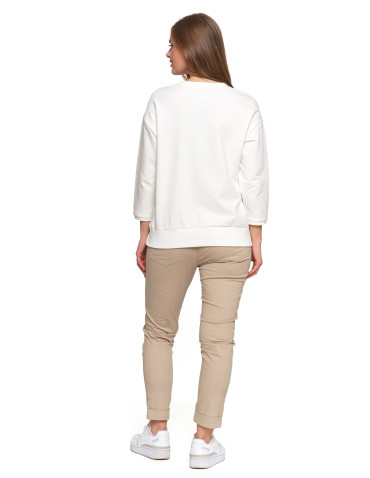 Bluzy - Bluza damska z kieszonką o luźnym kroju BIAŁY - produkt 4