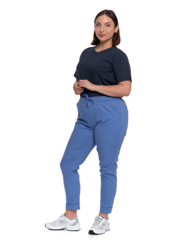 Spodnie - Spodnie damskie jogger w stylu casual z bawełny NIEBIESKI - produkt 11