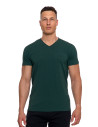 Koszulka męska bawełna Premium T-shirt dekolt w serek KHAKI