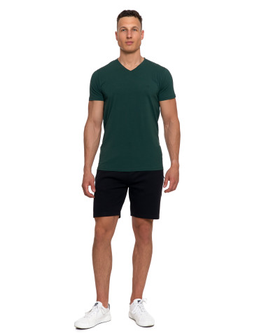 Koszulki, topy, koszule - Koszulka męska bawełna Premium T-shirt dekolt w serek KHAKI - produkt 4
