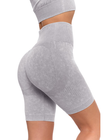 Legginsy - Legginsy kolarki damskie z wysokim stanem i efektem push-up SZARY - produkt 9