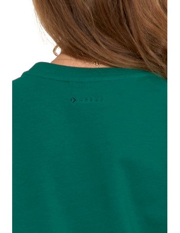 Bluzy - Bluza dresowa damska z rękawem 3/4 i rozcięciem po bokach ZIELONY - produkt 42