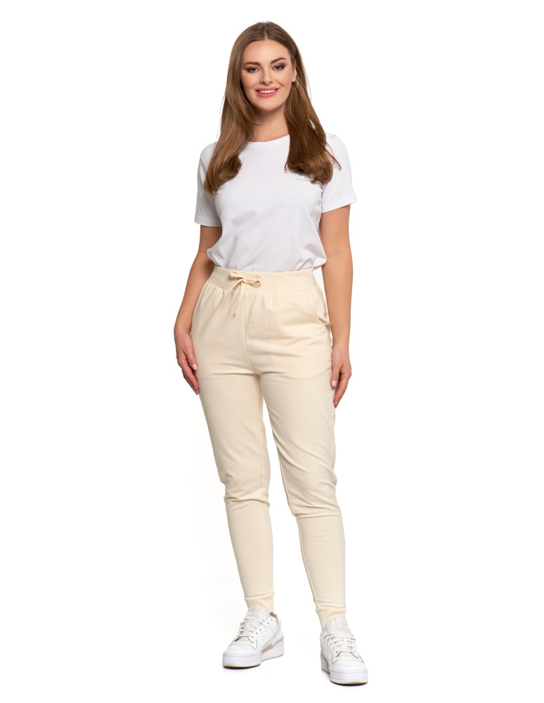 Spodnie - Spodnie damskie dresowe basic KREMOWY - produkt moraj.pl 1