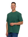 T-shirt męski 100% bawełniany z prążkowaną strukturą ZIELONY